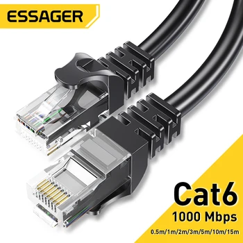Essager Ethernetový Kabel Cat6 Lan Kabel UTP CAT 6-RJ 45 Síťový Kabel 5m/10m/15m propojovací Kabel pro Laptop Router Síťový Kabel RJ45