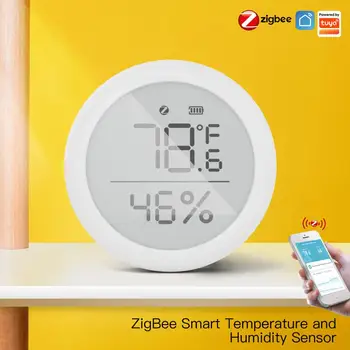 ZigBee Tuya Teplota Vlhkost Senzor S LCD Displejem Chytrý Telefon na Dálkové Ovládání Mini Indoor HygrometerGateway Smart Home
