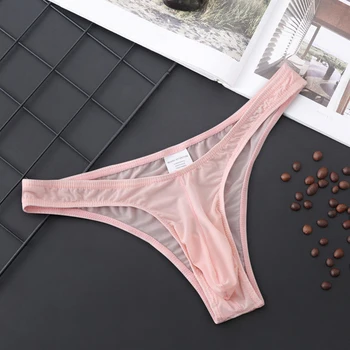 Muži Kalhotky Ultra-tenké Prodyšné Bezešvé Nízké vzestup spodní Prádlo Sexy Průhledné, Pánské Tanga Kalhotky Kalhotky