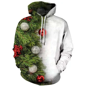 Vysoce Kvalitní Husté Unisex Holloween Cosplay Oblečení Vánoční Strom Tištěné Dospělých Volné Ležérní Holloween Strana Svetr