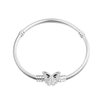 Okamžiky Motýl Spona Had Řetěz Náramky Se Hodí Evropské Korálek Sterling Silver Šperky Svatební Náramky Pro Výrobu Šperků
