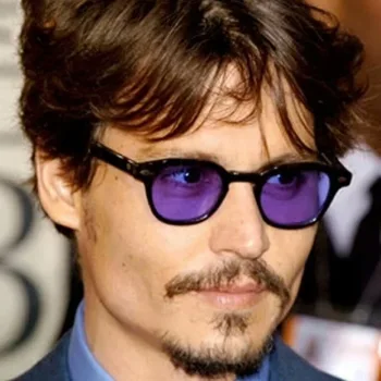 Módní Johnny Depp Styl Kulaté Sluneční Brýle Jasné, Tónovaná Čočky Značky Design, Party, Show, Sluneční Brýle Oculos De Sol