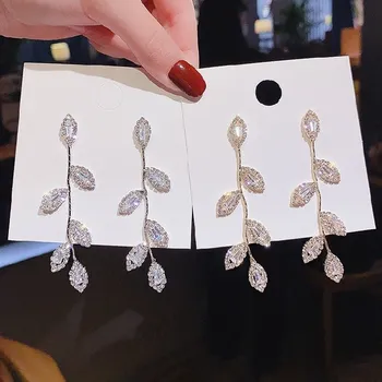 Luxusní Módní Náušnice pro Ženy Gold Drahokamu Korean Módní Crystal Prohlášení Svatební Značkové Šperky Příslušenství Dlouhý