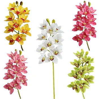 Skutečný dotek umělé květy orchidejí Velké Velikosti Motýl Falešné Květiny Svatební Domova Váza Dekor bílá Vysoce Kvalitní dárek