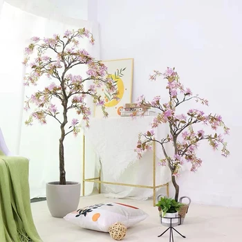 Domácí Dekorace Umělé Begonia Květina Strom Umělý Květ Strom Hedvábí Květina Svatební Bonsai Listy Dekorace Interiéru