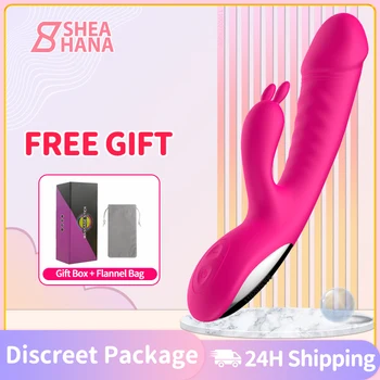 Králík Vibrátory Oteplování Dildo Vagina G Spot Klitorisu Dual Stimulátor Masér Ženské Masturbators Sexuální Hračky Pro Ženy, Dospělé 18