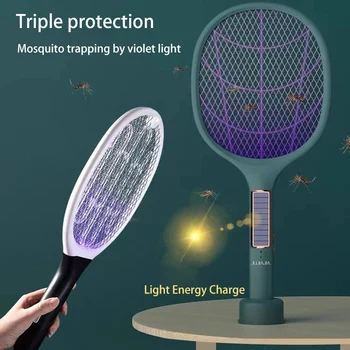 Mata Komár Electrico 2022 v Létě USB Solární Panel Recargable Bug Zapper Raqueta Led Ultravioleta Elektrické Fly Killers