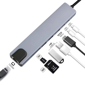 USB-C USB Typ C-C na PD HDTV 4K RJ45 USB C 3.0/3.1 SD/TF Card Reader Adaptér Typu C HUB pro MacBook/MacBook Pro Windows Type-C