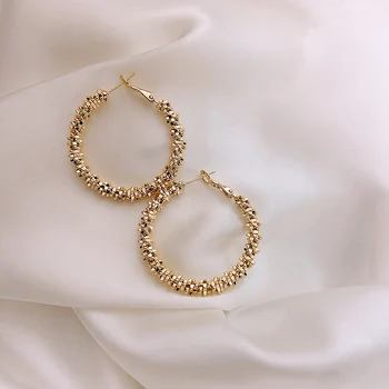2020 korejský hot módní šperky jednoduché nadsázky velký kruh, kovová obruč Náušnice moderní ženy Náušnice