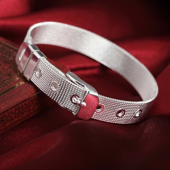 NUMBOWAN módní design, Jemné 925 stříbrný náramek řetěz svatební krásné kvalitní Šperky, Náramky pro ženy, muže, dárek