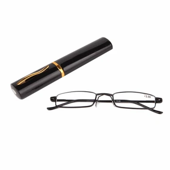 Unisex Brýle Na Čtení Kovové S Převlečnou Případě, Módní Barvy, Číst, Brýle 1.00-4.00 Dioptrie
