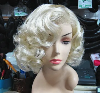 Halloween ženy, Marilyn Monroe Zlatá Paruka Navždy Marilyn Monroe stylizovaný syntetické vlasy paruka kostýmy