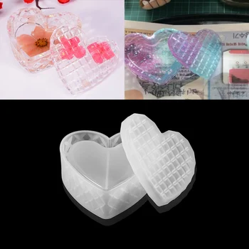 1 Ks Tvaru Srdce Úložný Box Silikonové Formy Krabice Crystal Epoxidové Pryskyřice Formy Pro DIY Výrobu Šperků Dárky Případ Řemesla Dodávky