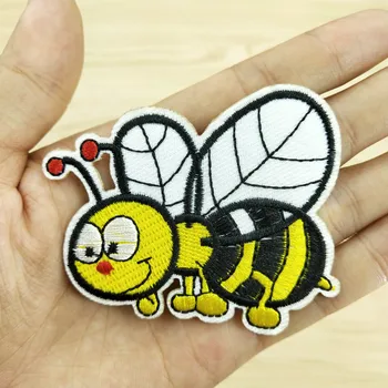 Kreslený Bee (Velikost:7.2x6.4cm) Šít na Železo na Hmyz Zvíře Nálepka Nášivky Oblečení, Tašku, Čepici DIY Náplasti pro Děti