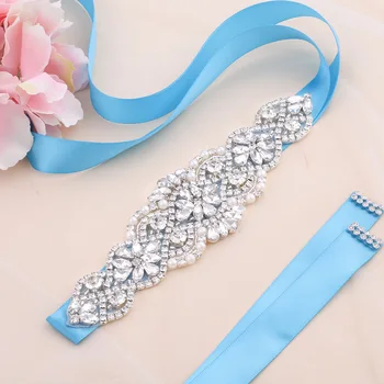 NZUK Svatební Pás Crystal korálky svatební pás Hand-made Drahokamu Družička Pás pro svatební dekorace