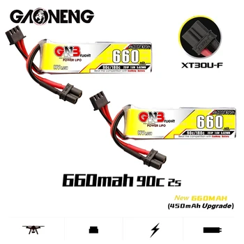 1-10ks GNB 2S 660mAh 7.6 V, 90 ° C/180 ° C HV Lipol Baterie s XT30U-F Konektor pro Happymodel FPV Racing Cine Pokřik BetaFPV RC Drone