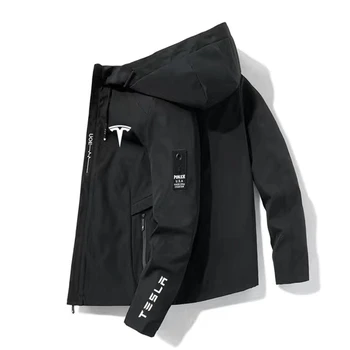 2022 Tesla Nový Supersport Pánského oblečení Jaro podzim Zip-up Ležérní s Kapucí Bomber Jacket módní trenčkot