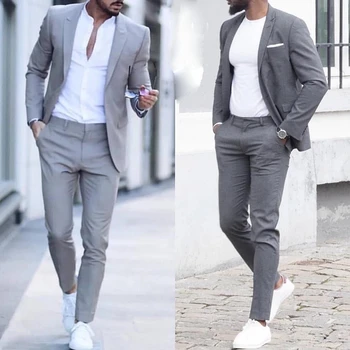 (Bunda+Kalhoty) Příležitostné Obchodní Muži Obleky pro Svatební Obleky Muž Obleky Slim Fit, Klopy Terno Masculino kostým homme
