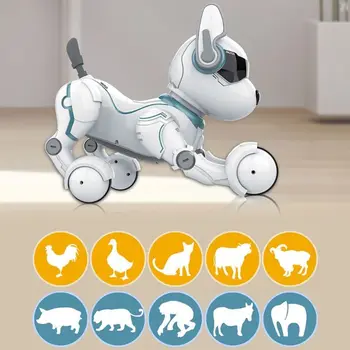 Inteligentní Mluvit RC Robot Psa, Chůze A Tanec Interaktivní Pet Štěně Pes Robot Dálkové Ovládání Hlasem Inteligentní Hračka Pro Dárky k Narozeninám