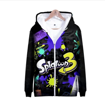 Hra Splatoon 3 3D Tisku Děti Mikina na Zip, Mikina s Kapucí, Chlapci, Dívky, Pot Košile, Fleece Bundy dětské Oblečení
