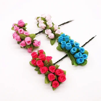 12ks Hedvábí růže kytice diy vánoční Věnce vázy pro domácí svatební dekorace, doplňky, levné plastové květiny umělé