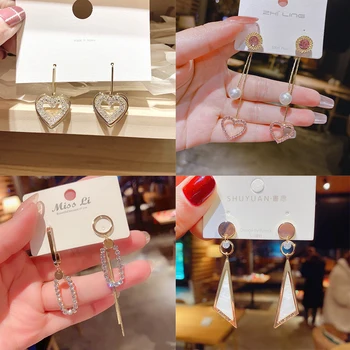 Luxusní Kpop Korejský Módní Geometrické Houpat Náušnice Pro Ženy Elegants Prohlášení Perla Hoop Náušnice Módní Ženy Šperky