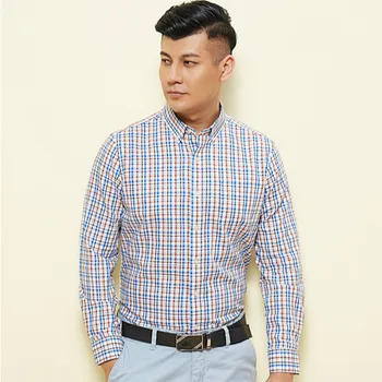 Bavlněný Longsleeve Košile pro Muže Kostkované Ležérní Business Slim Fit Košile Muži Ležérní Korean Oblečení Košile Designer Streetwear