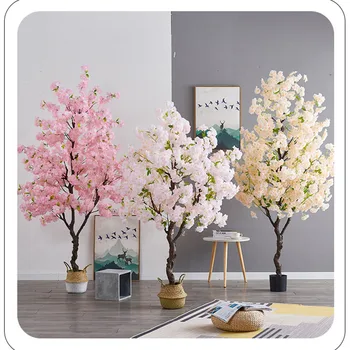 Home Dekor Umělé Falešné Rostlin, Květinové Třešňové Květy Stromu Bonsai ozdoby pro domácí Dekorace Obývací Pokoj Rostliny Květiny