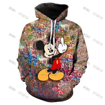 Tenký Módní Disney Mickey Anime Mikiny Estetické Oblečení, Kůže-přátelské Tkaniny Muž Mikiny Ženy Několik Mužů, Streetwear Y2k