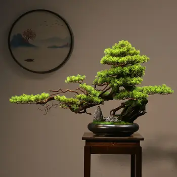 Simulace zelených rostlin uvítací borovice bonsai výsadbu rohy a ozdoby obývací pokoj dekorace Zen micro krajiny