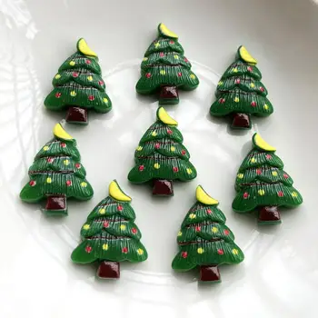 20 ks kawaii plochá zadní pryskyřice Cabochon Vánoční strom DIY plochou zadní dekorativní doplňky Vánoční pryskyřice proces dekorac