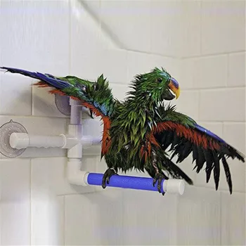 Nové Skládací Pet Papoušek Pták Stojící Rack Platforma Hračka Postavit Vana Sprcha Hřady Sací Stěně Šálku Ptáci, Hračky, Příslušenství