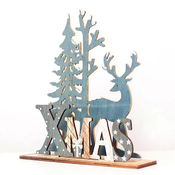 Vánoční Ozdoby pro Domácí Dřevěné Soby Vánoční Elk Ornament Dřevo Řemesla Vánoční Strom Přívěsek Nový Rok Noel Navidad Dárek