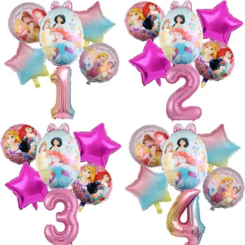 Disney Popelka Rapunzel Fólie Balónky dívka Princezna Narozeninové Party Dekorace 32inch Počet Helium Balónky Děti, Hračky balón