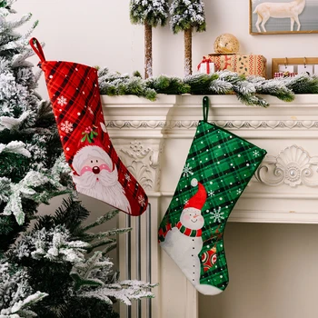 Veselé Vánoční Punčochy Pytel Vánoční Dárek Candy Tašky, Vánoční Dekorace pro Domov, Vánoce a Nový Rok Noel Sock, Vánoční Strom Výzdoba