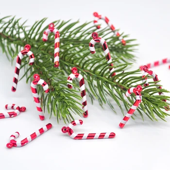 60PCS Mini Vánoční Strom Visí Candy Cane Stolice Dekorace Vánoční Strom Přívěsek Home Dekorace Děti Hračky Dort Řez