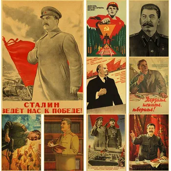 Ruský Lenin josif Stalin Portrét CCCP SSSR Retro Kraftový Papír, Plakáty, Umění Malování pro Domácí Zeď Otisky Nálepka Dekorativní