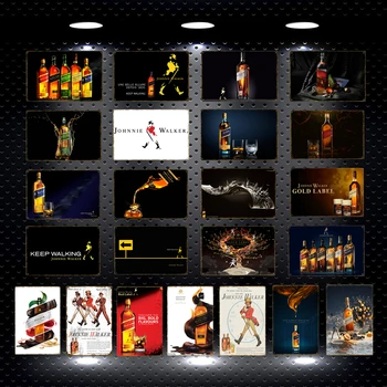 Dál Johnnie Walker Whisky Pivo Kovové Plechové Znamení, Červená Bule Gold Label Vína Zdi Plakát Bar Pub Party Domova YN189