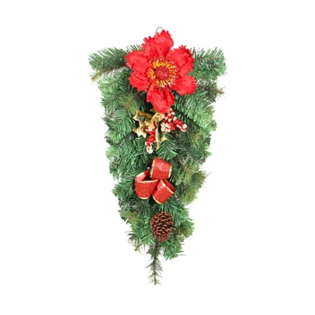 Simulace Květina PVC Borovice Jehly Přívěsek, Vánoční Dekorace Mašle Vnitřní/venkovní Ozdoby Odolný Materiál, Strom Vzhůru nohama