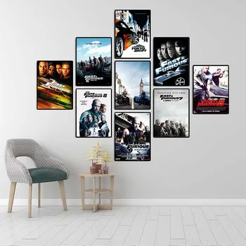 Klasické Filmové Série Fast & Furious Závodní Auto, Plakát, Tisk Wall Art Obraz Plátno Living Home Room Decor