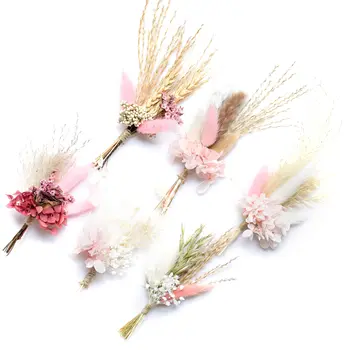 Mini Gypsophila Kytice Přírodní Pampy Trávy, Květy, Kytice, Listy Lagurus Sušené Svatební Květiny DIY Craft Svatební přání Dekor