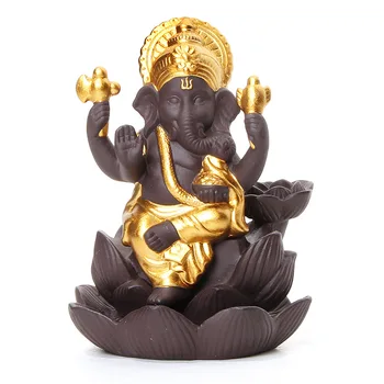 Sloní hlavou Bůh Ganesha fialová písku Lotus typ Zpětná kadidlo Buddha socha v Thajsku Indické buddhistické vonné tyčinky