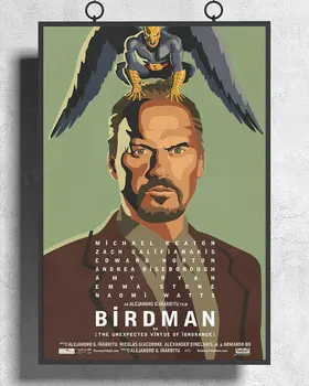 H123 Birdmana Michael Keaton USA Hero 2015 Hot Film Nálepka na Zeď Hedvábí Plakát Art Domácí Dekoraci