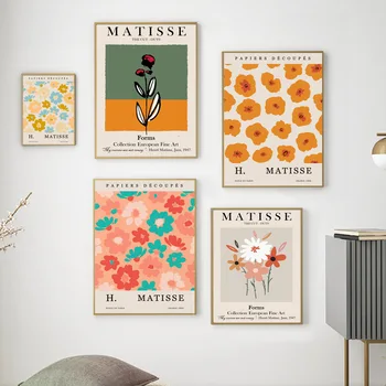 Henri Matisse Květ List Abstraktní Retro Nordic Plakáty A Tisky Wall Art Malířské Plátno Nástěnné Obrázky Pro Obývací Pokoj Dekor
