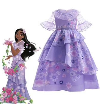 Disney Encanto Isabela Cosplay Kostýmy Mirabel Luisa Princezna Šaty Baby Dívky Děti Dolores Efektní Šaty Party Vestidos