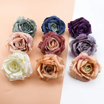 5kusů 9CM Hedvábí Růže Rostliny Zeď, Vánoční Dekorace pro Domov DIY Svatební Dary Ruka Držící Materiál Umělé Květiny Levné
