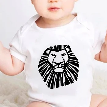 Disney Lví Král Simba Tisk Baby Romper Módní Topy Batole Obleky Grafické Novorozence Oblečení, Kojenecké Kombinézy