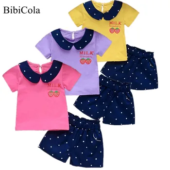 Baby Dívky Letní Oblečení Set Ifant Novorozené Děti Dívky Oblečení Bebes Dívky Roztomilé Oblečení, Módní Bavlněné T-košile+šortky 2ks