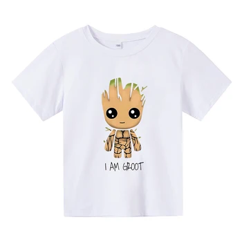 Roztomilý já jsem Groot Tričko Dětské Anime Karikatura Tisk Tričko Oblečení pro Dívky Kawaii Boy ' s T-Shirt Módní Unisex Topy 100% Bavlna Trička