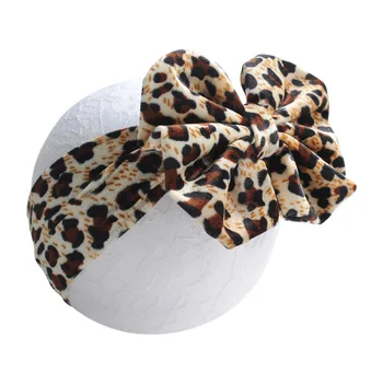 Nové Kojenecké Batole Leopard Tisk Luk Čelenka Měkké Elastické Nylonové Široký Hairband Baby Dívky Pokrývky Hlavy Vlasové Doplňky, Dárky